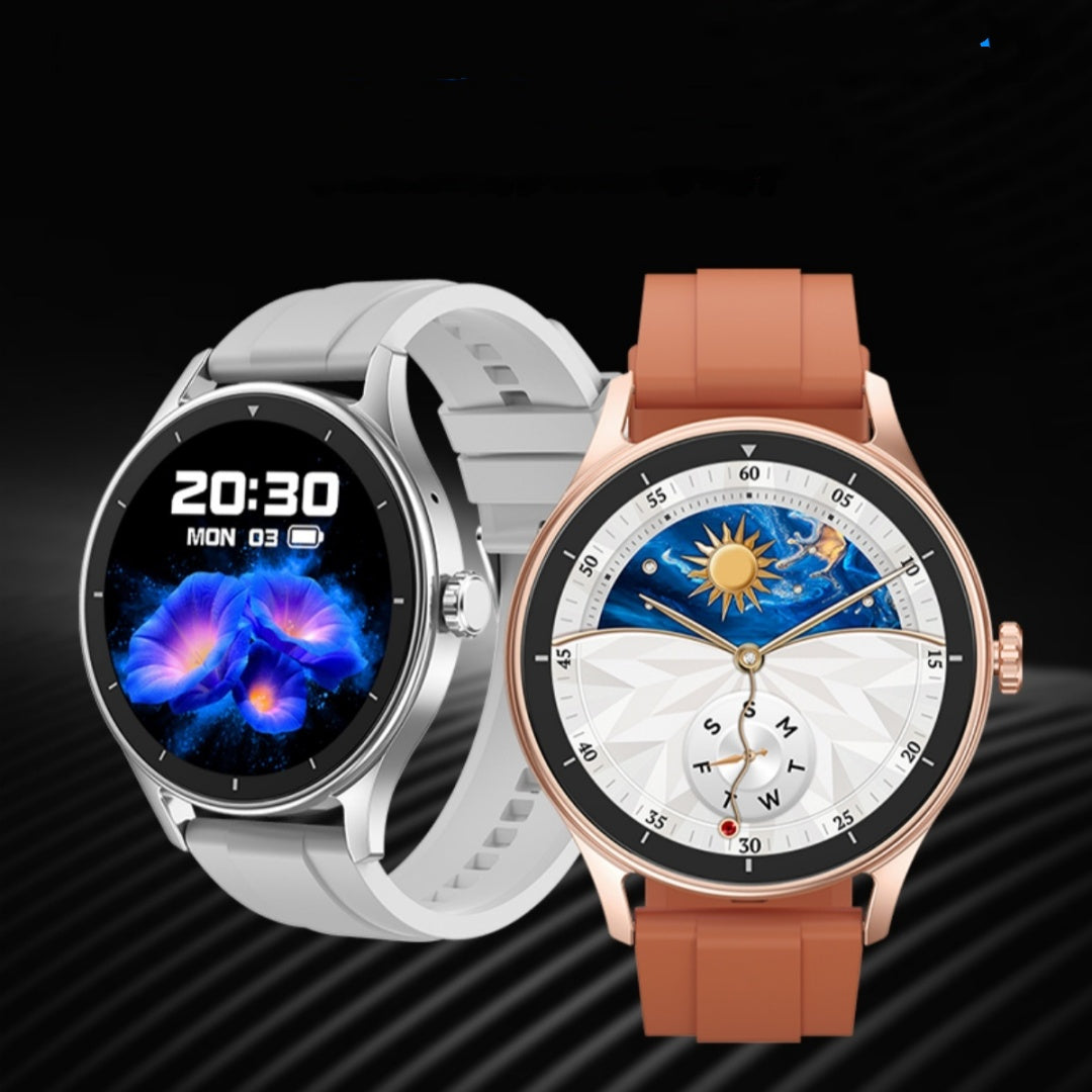 Stainless Steel Polished Dual-Strap Bluetooth Call Sports Watch