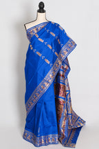 Nila | Royal Blue and Gold Handwoven Swarnachari Pure Silk Saree