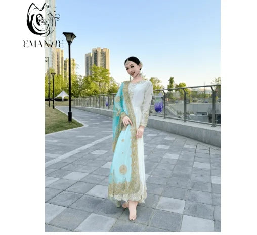 Indian Traditional Clothing Women's Embroidered Xinjiang Dance Costume