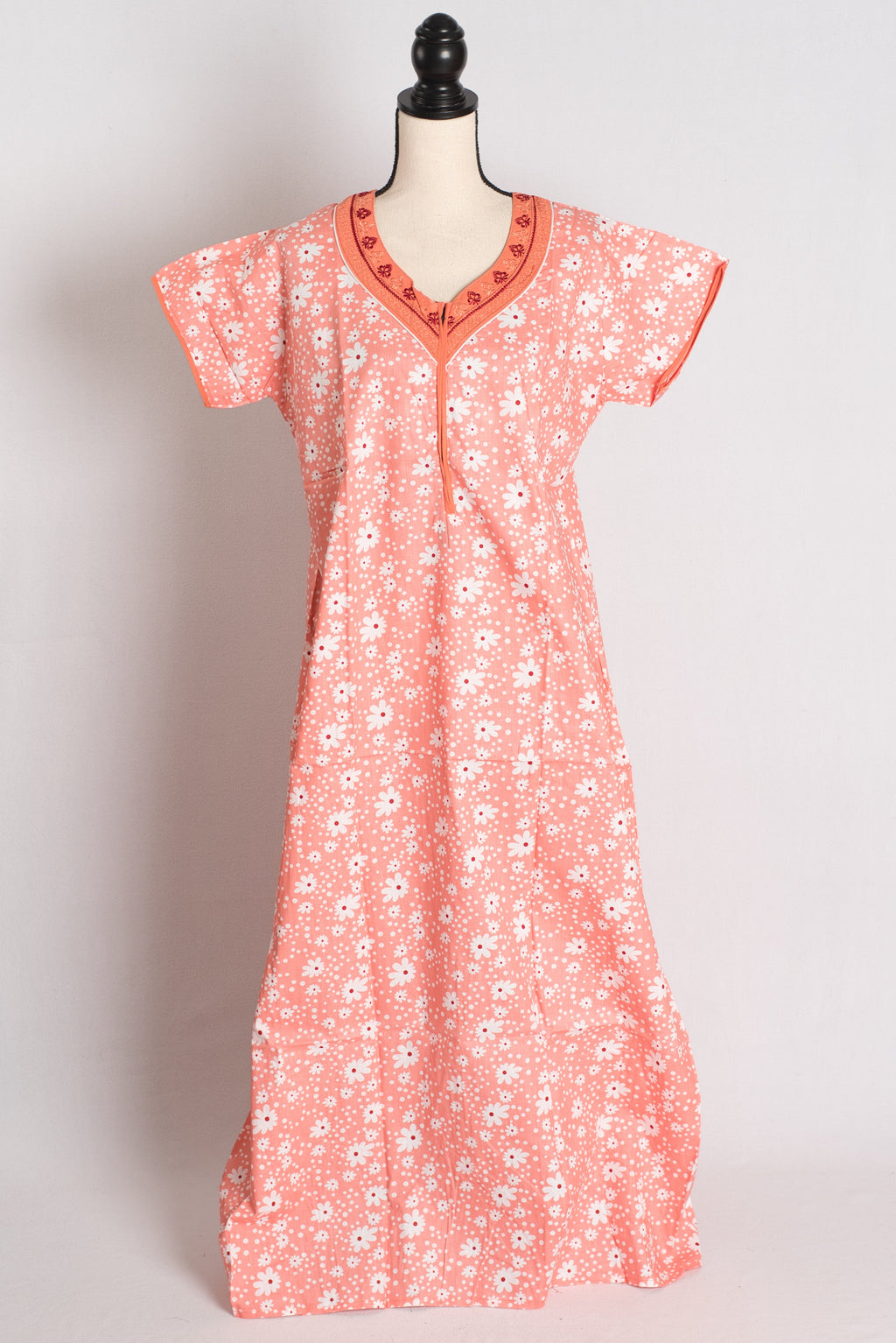 Printed Orange Pure Cotton Nightwear in Regular Size — Style A (Aug)