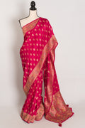 Purvi : Dark Pink and Gold Dola Silk Banarasi Saree - Hand Embroidery