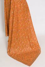Hira | Orange Georgette Kashmiri Embroidery Saree | Perfect Haldi Wear