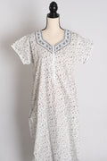 White and Gray Printed Pure Cotton Nightwear in Regular Size