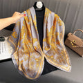 2024 Silk Scarf Scarftop Headwraps For Women Vintage Four Seasons Hair Scarve 110x110cm Hijab Foulard Bandana Femme Headscarf