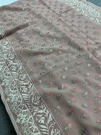 Embroidery Work Mauve Georgette Cocktail Saree