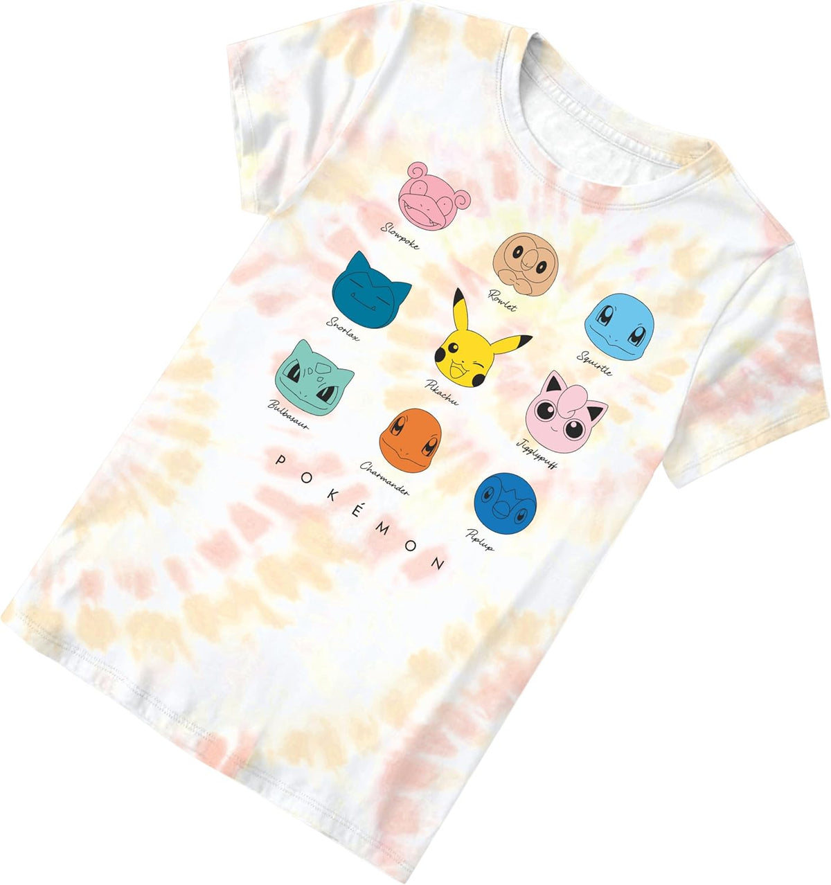 Girls Pokemon Tie-Dye Graphic T-Shirt, Character Tee for Kids Sizes 4-16