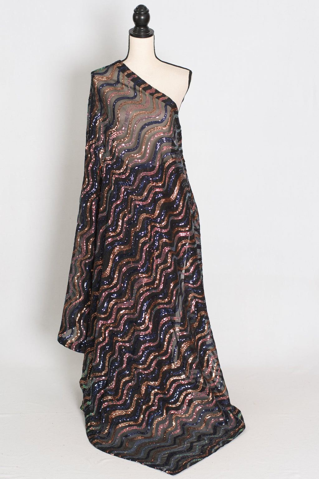 Emi | Black Sequin Cocktail Saree | Partywear with Pre-Stitched Size 38 Blouse