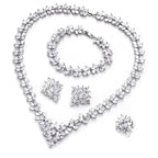 The Dazzling Set Is Handcrafted With Copper And Set With Zircon Stones.