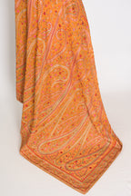 Haldi | Turmeric Yellow Georgette Saree | All-Over Kashmiri Embroidery