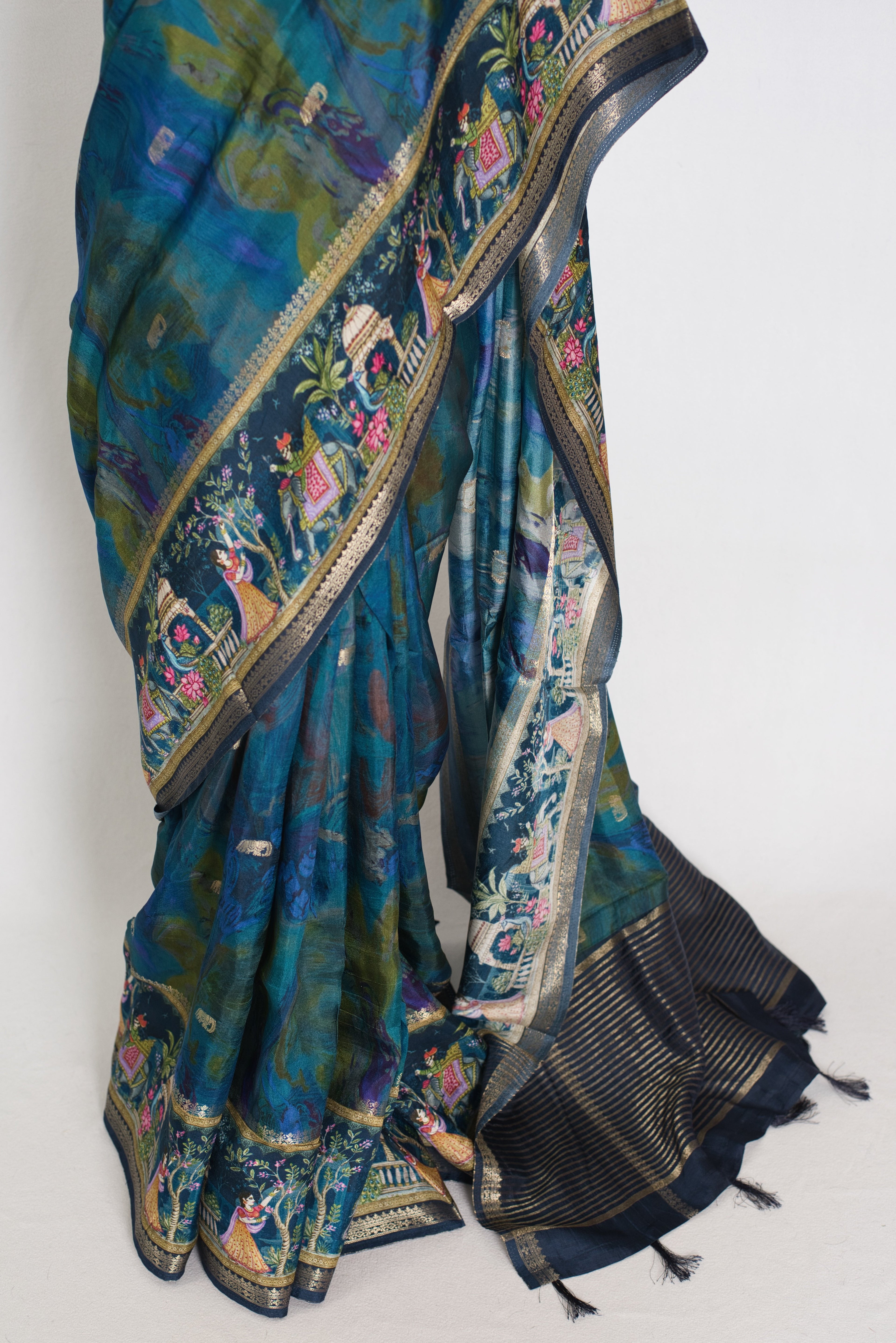 Mumtaz | Blue Dola Silk Banarasi Saree | Contemporary Luxury
