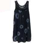 European And American Women's Clothing Lace Print Sleeveless Swing Loose Sexy Dress