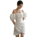 French Light Wedding Dress Off Shoulder