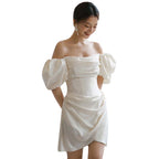 French Light Wedding Dress Off Shoulder