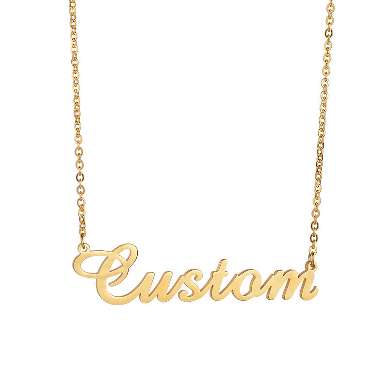 Personalized DIY Necklace With Name And Lock Steel Collar Chain