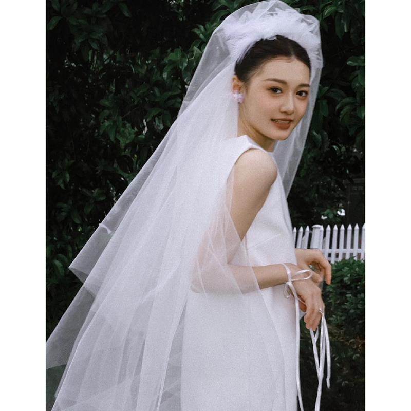 Satin White Simple Light Wedding Dress
