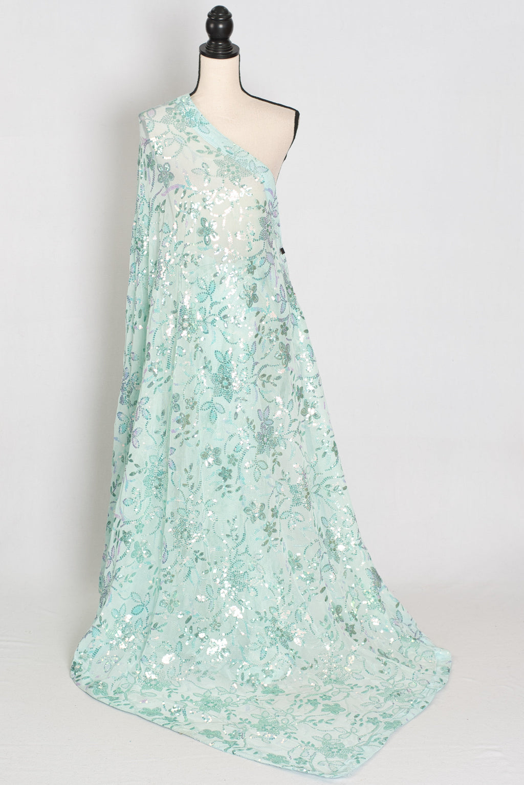 Ishq | Sea Green Soft Net Saree | Ready-To-Wear Set with Size 36 Stitched Blouse