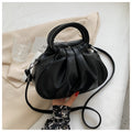 Versatile Womens Retro Cloud-Print Pleated Shoulder Crossbody Bag