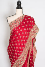 Reshma | Rosy Pink Designer Satin Saree | Royal Bridal & Festive Wear