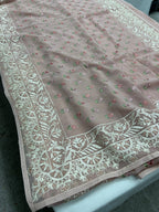 Embroidery Work Mauve Georgette Cocktail Saree