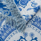 Floral Tassel Soft Lightweight Sofa Throw Blanket