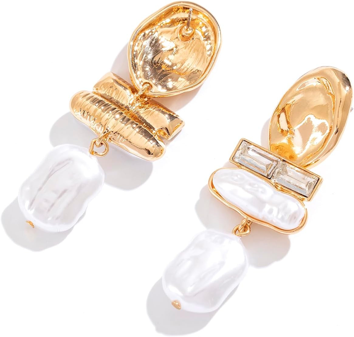 Statement Pearl Dangle Earrings, Gold and Large Pearl