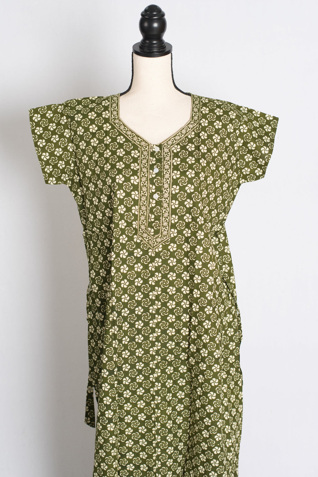 Printed Green Pure Cotton Nightwear in Regular Size — Style C (Sep)
