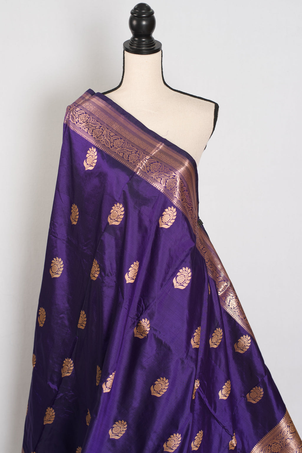 Leela | Royal Purple Katan Banarasi Silk Saree | Lightweight Handloom Luxury