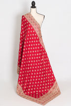 Reshma | Rosy Pink Designer Satin Saree | Royal Bridal & Festive Wear