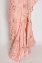 Mala | Peach Kota Silk Saree | Ultra-Lightweight, Breathable & Budget-Friendly