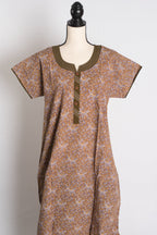 Printed Brown Pure Cotton Nightwear in Regular Size — Style A (Aug)