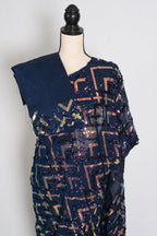Elli | Navy Blue Soft Net Designer Sequin Saree | Glamorous Cocktail Partywear
