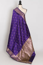 Mahua | Silk Mark Certified Pure Katan Banarasi Saree | Purple & Antique Gold