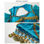Women Festival Halloween Cosplay Belly Dance Top Dress Adult Indian Arab Jasmine Sari Fantasy Rave Bollywood Outfit Costume Suit