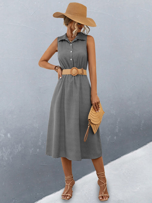 European And American Women's Clothing Button Shirt Dress