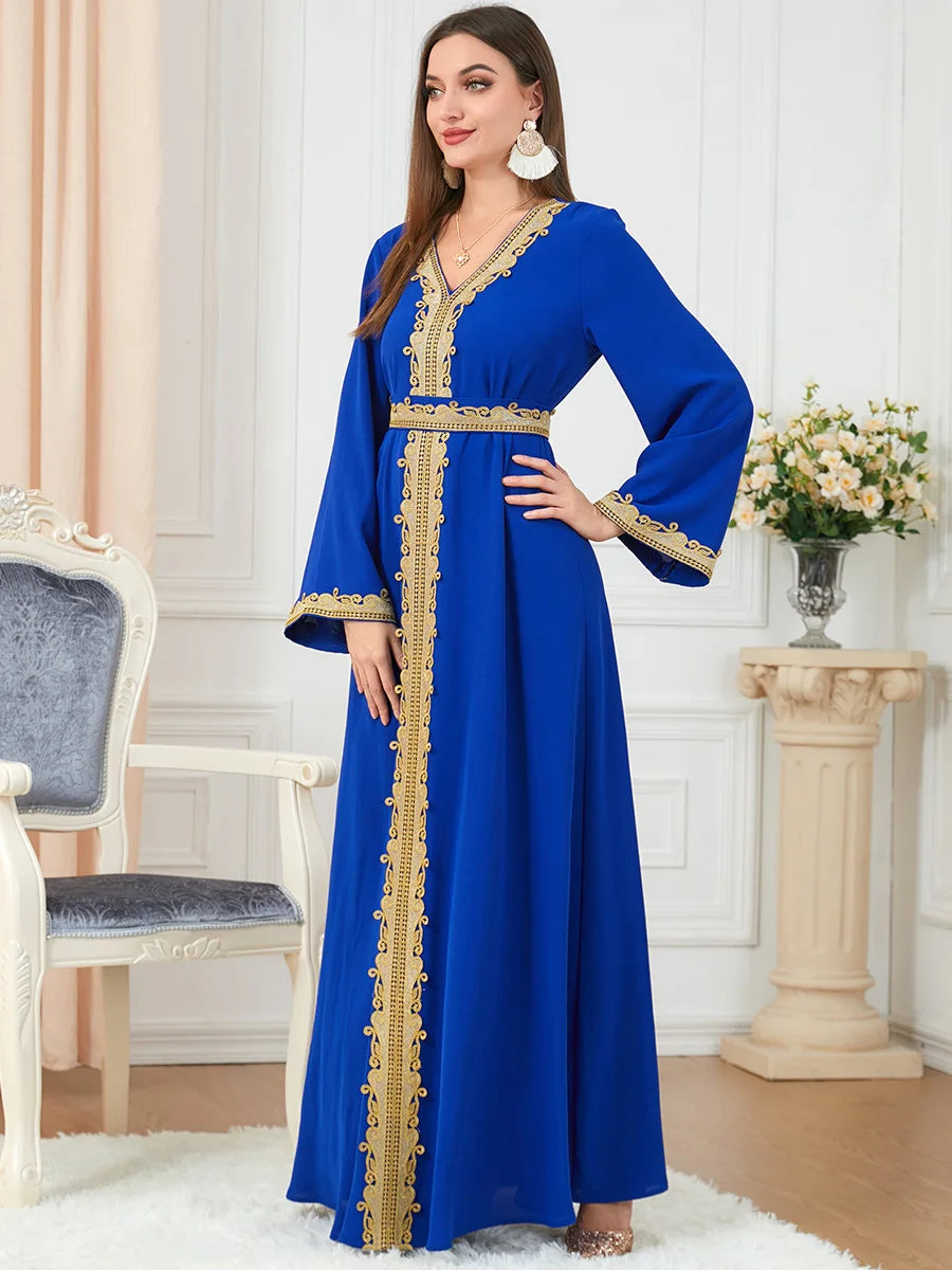 Eid Muslim Party Dress for Women Abaya Emboridery Jalabiya Morocco Dresses Abayas Kaftan Abaya Islam Vestidos Arab Long Robe