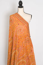 Haldi | Turmeric Yellow Georgette Saree | All-Over Kashmiri Embroidery