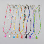 Gradient-colored Little Bear Seed Bead Necklace