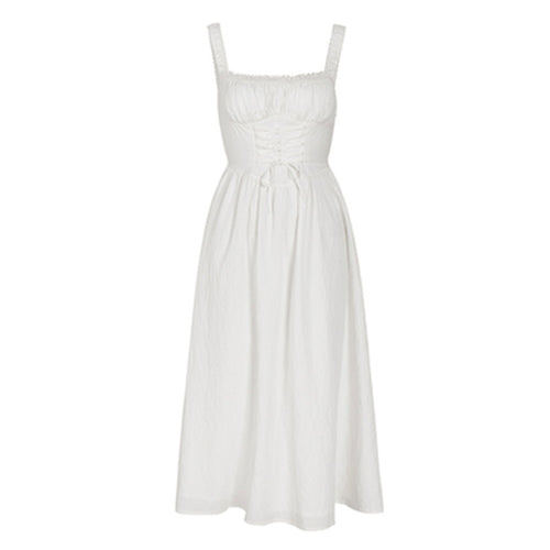 French Retro Square Collar Sling Dress