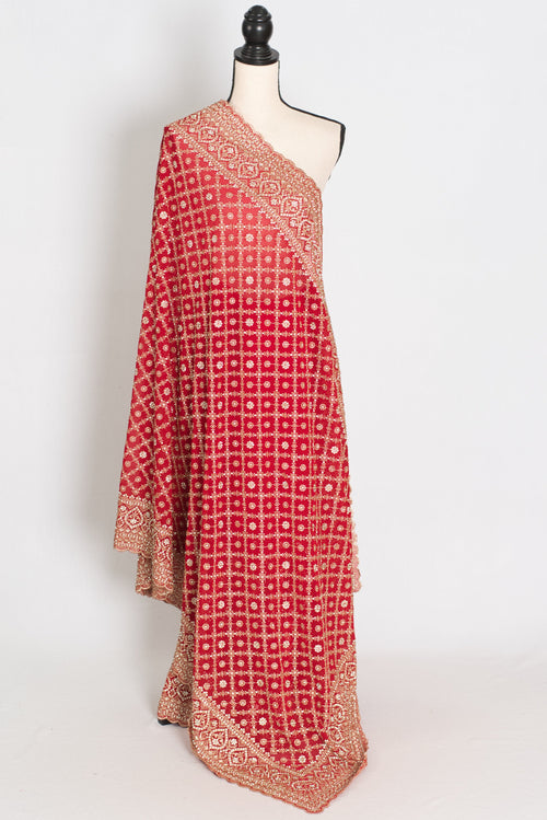 Eva | Red and Gold Georgette Bridal Saree | Royal Festive & Wedding Wear