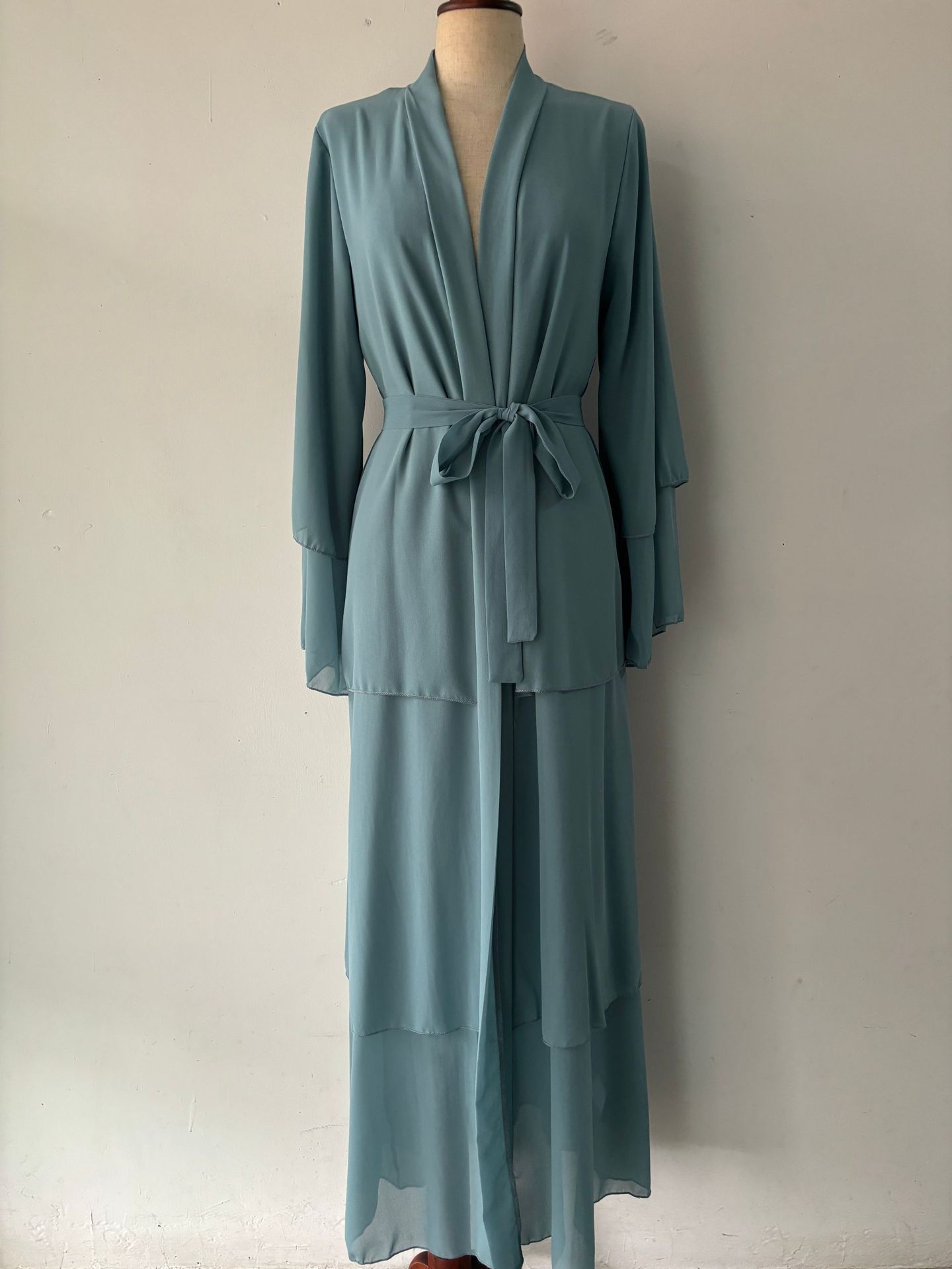 Stitching Three-layer Chiffon Elegant Cardigan Dress
