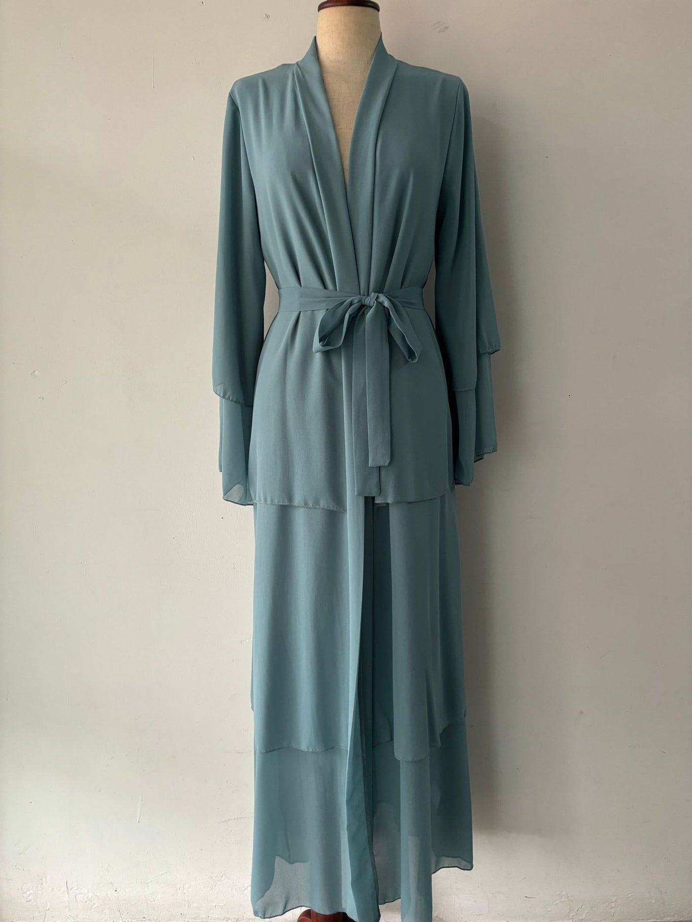 Stitching Three-layer Chiffon Elegant Cardigan Dress