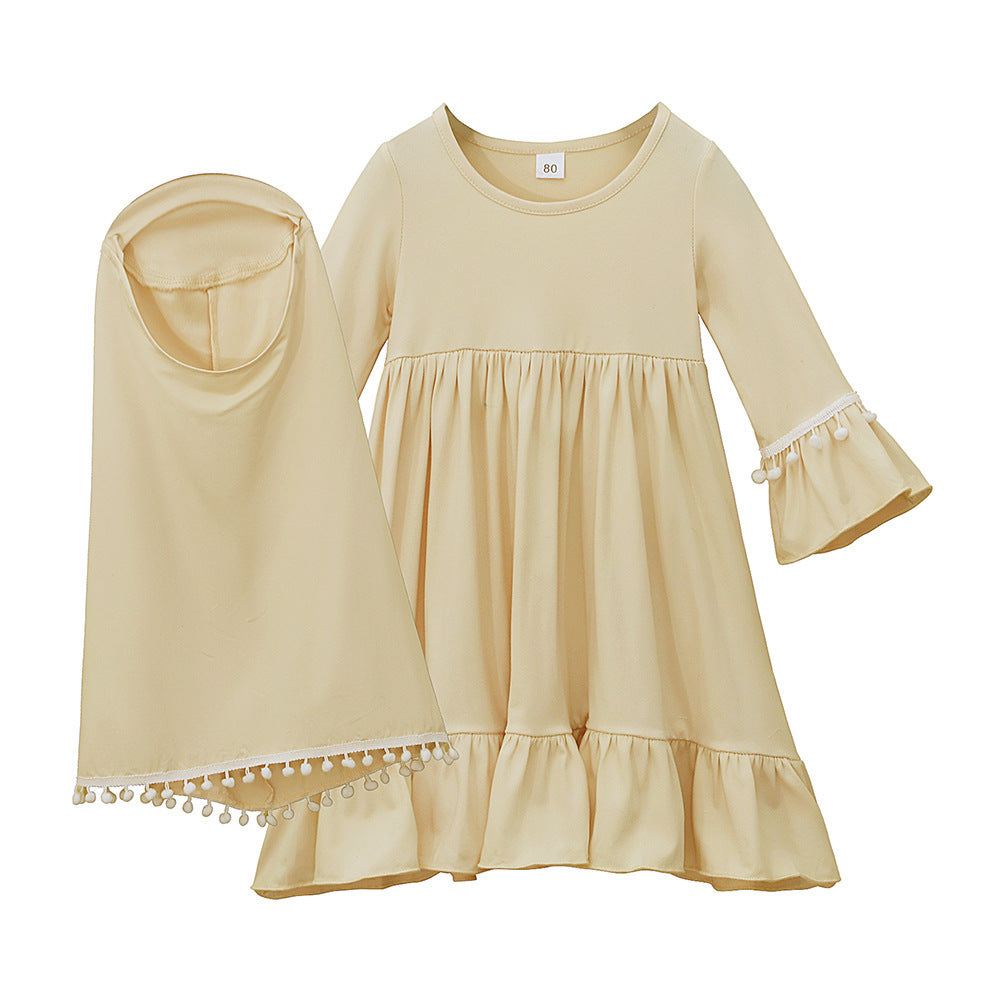 Dress Long Skirt Scarf Two-piece Set Children's Skirt Ins
