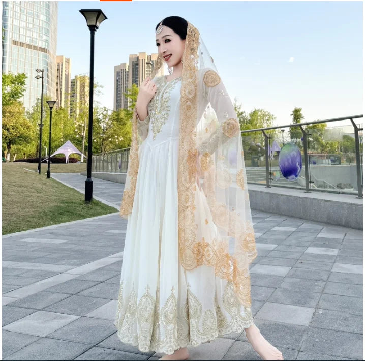 Indian Traditional Clothing Women's Embroidered Xinjiang Dance Costume