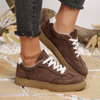Womens Suede White Sneakers Casual Sports Shoes