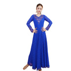 2026 Female India Saree Dress Long Sleeve Big Swing Clothes Oriental Classical Stage Performance Costume Bollywood Wear DQL12728