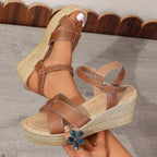 Wedge Women's Plus Size Peep Toe Buckle Platform Buckle Sandals
