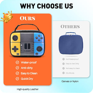 Kids Lunch Box for Boys,Game Console Insulated Lunch Bag for Kids,Leather Lunchbox for Boys,Waterproof Leakproof Portable Fits Most Bento Boxes