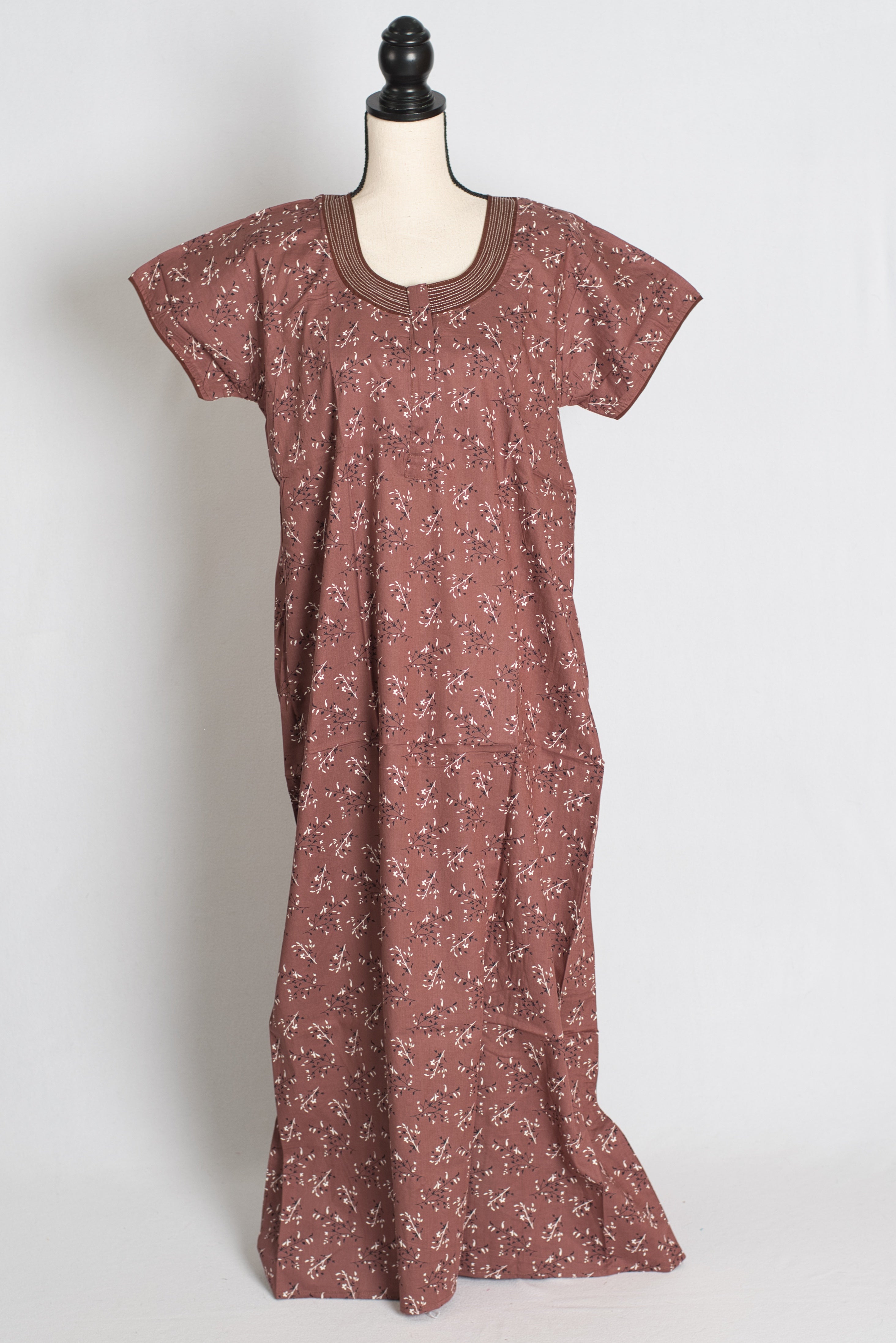 Printed Brown Pure Cotton Nightwear in Regular Size — Style B (Sep)