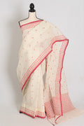Jamini | Traditional White & Red Bengal Cotton Jamdani Saree