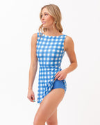Blue Gingham Swim Dress